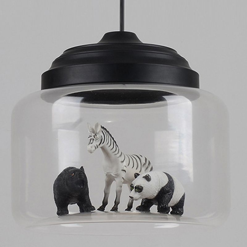 Moderne stijl kan hangend lichtglas 1 lichte hanglamp (inclusief willekeurig speelgoed) schaduwen)