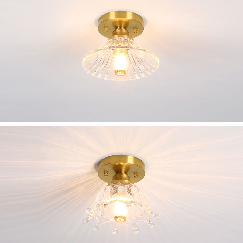 Nordic Style 1-Light Ceiling Lamp Glass Shade Ceiling Light for Living Room