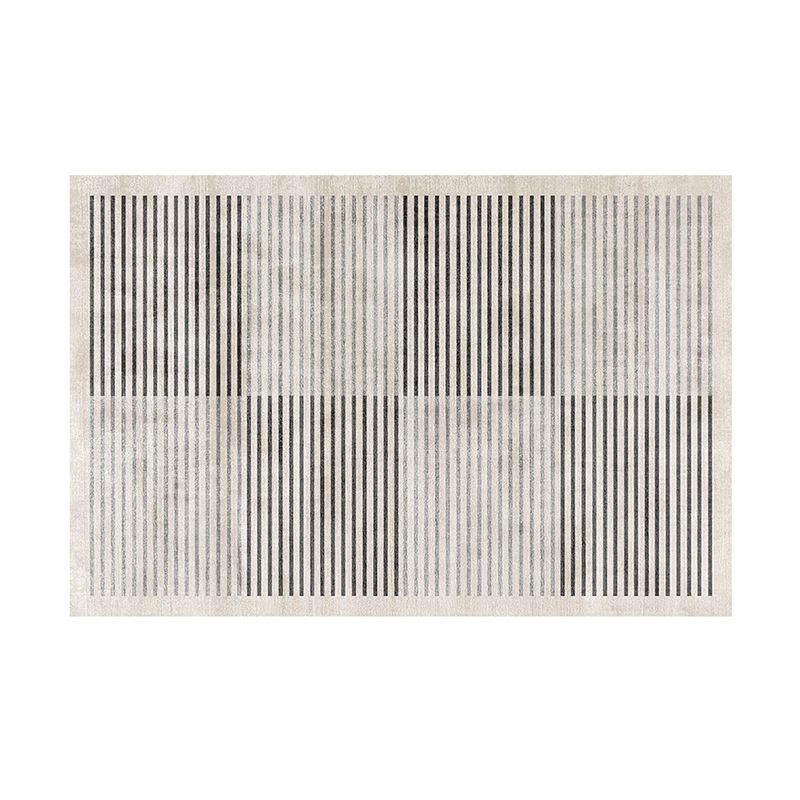 Light Gray Modern Carpet Polyester Line Carpet Washable Carpet for Living Room