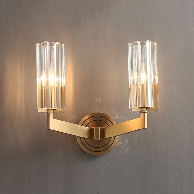 Cylinder Clear Glass Wall Lamp Sconce Industrial Wall Sconce Fixture Light for Living Room