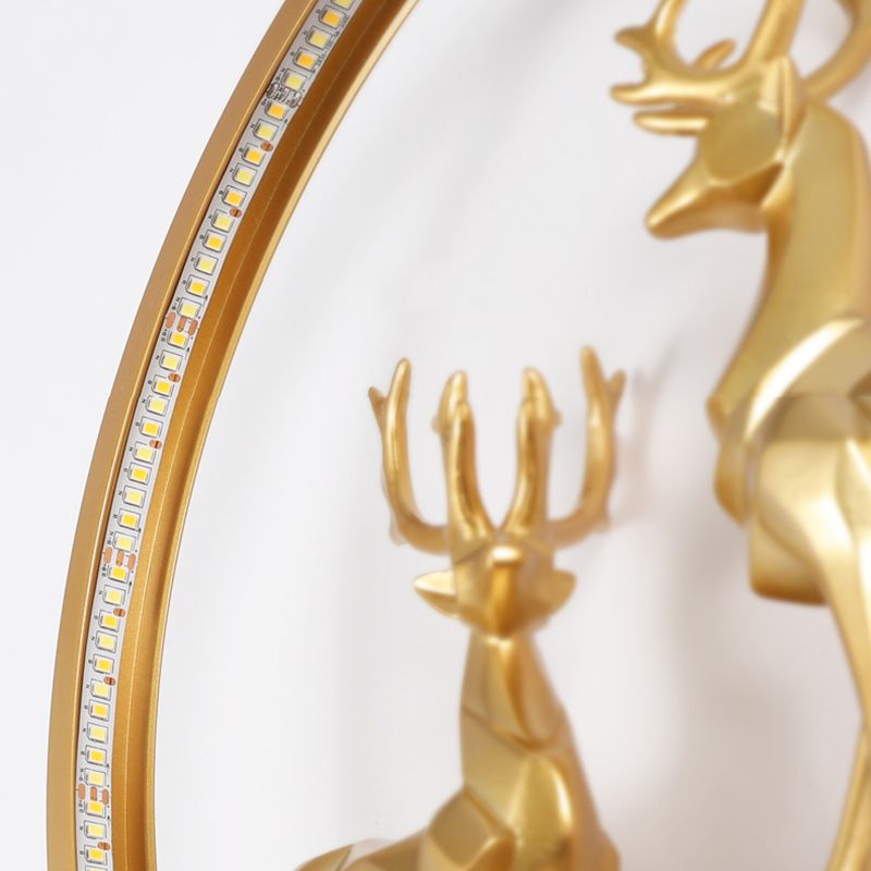 Illuminazione a parete in metallo contemporanea 1 cerchio di luce per la camera da letto