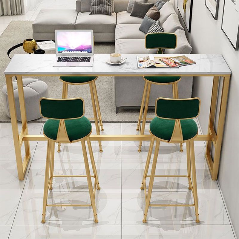 Glam Style Bar Set 1/2/3/5 Pieces Faux Marble Rectangle Counter Set