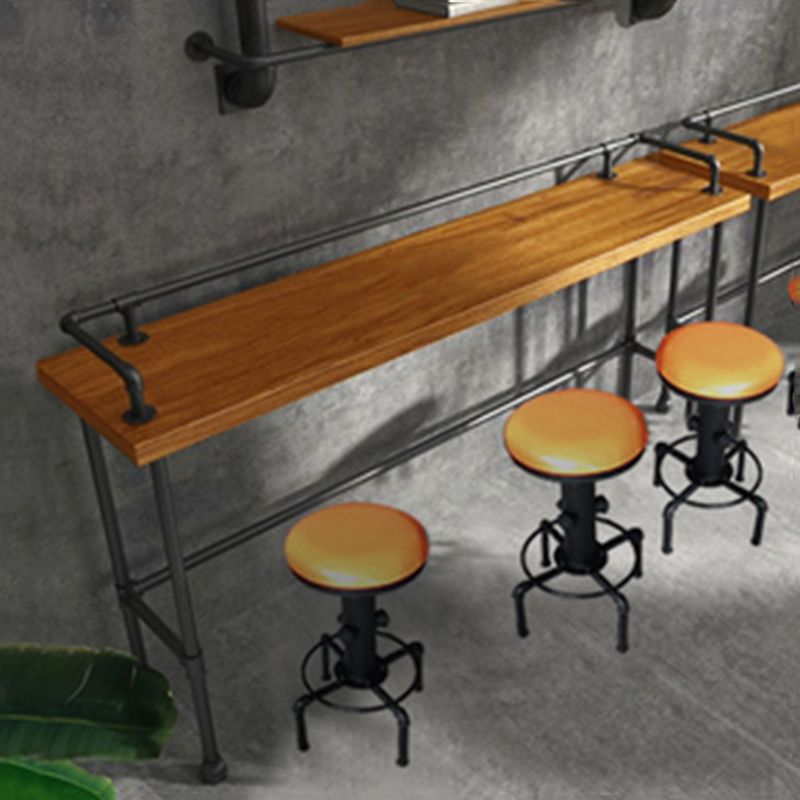 Industrial Style Solid Wood Pub Dining Set 1/2/4 Pcs Rectangular Pub Set for Home