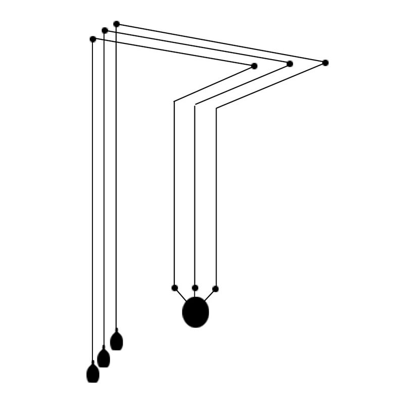 Industrial Acrylic Hanging Light, Black Swag Pendant Light with 157.5" Hanging Rope for Indoor