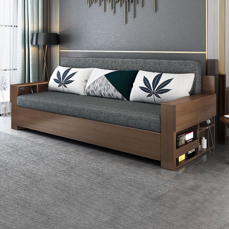30" Wide Contemporary Sleeper Sofa Futon Gray Storage Sleeper Sofa
