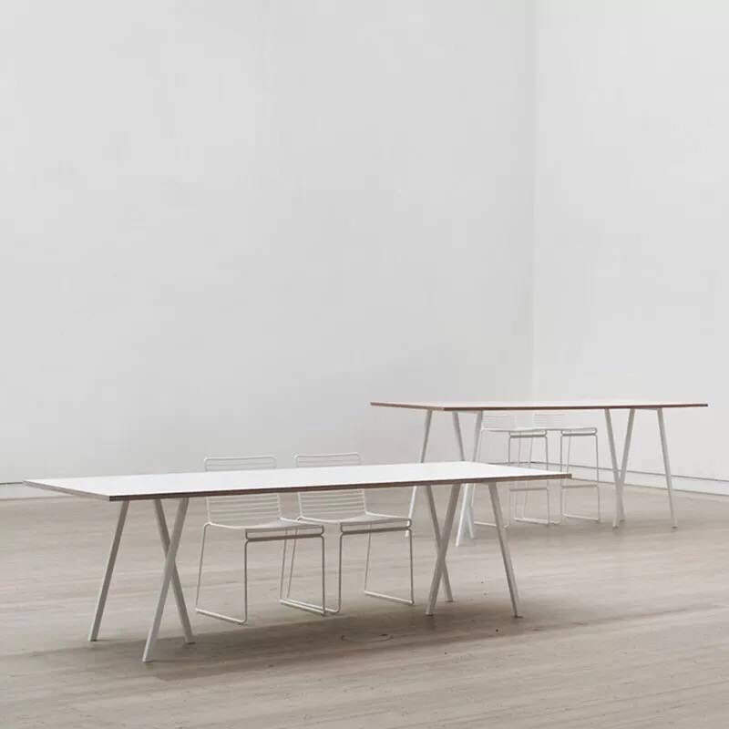 Simple Standard Sintered Stone Top Dining Table Rectangle Shape Dining Table with 6 Legs Base