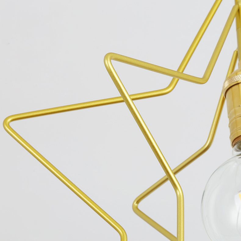 Comedor geométrico Luz de lámpara colgante de estilo loft techo colgante de oro de metal