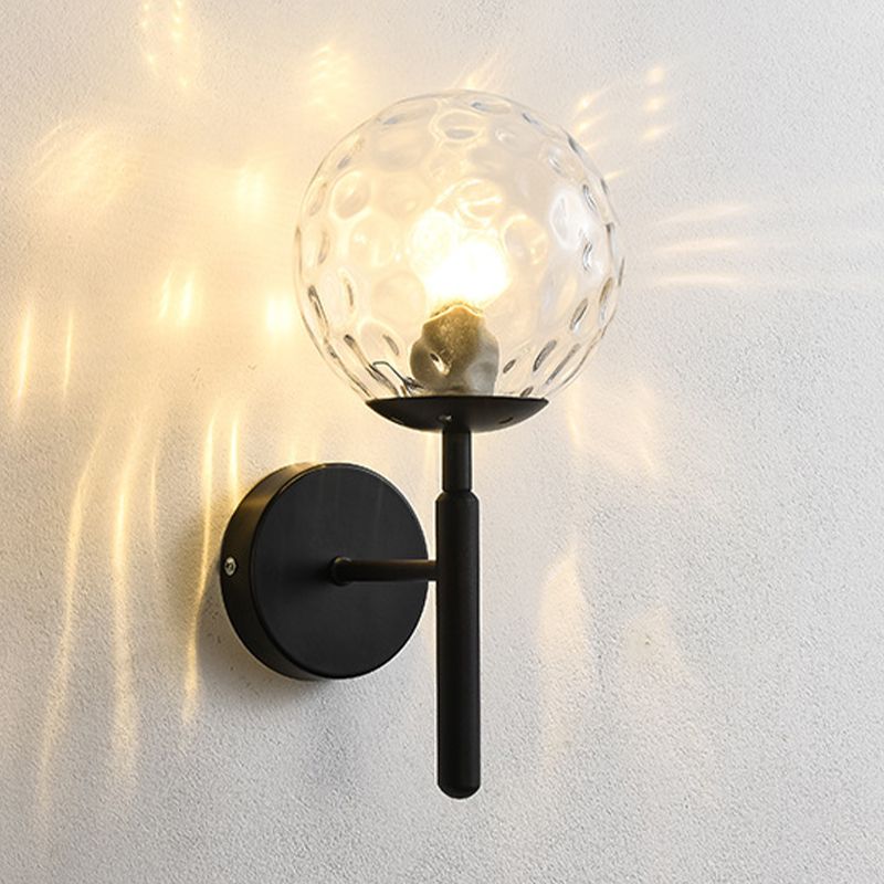 Modern Style Ball Wall Sconce Glass 1 Light Sconces for Bedroom