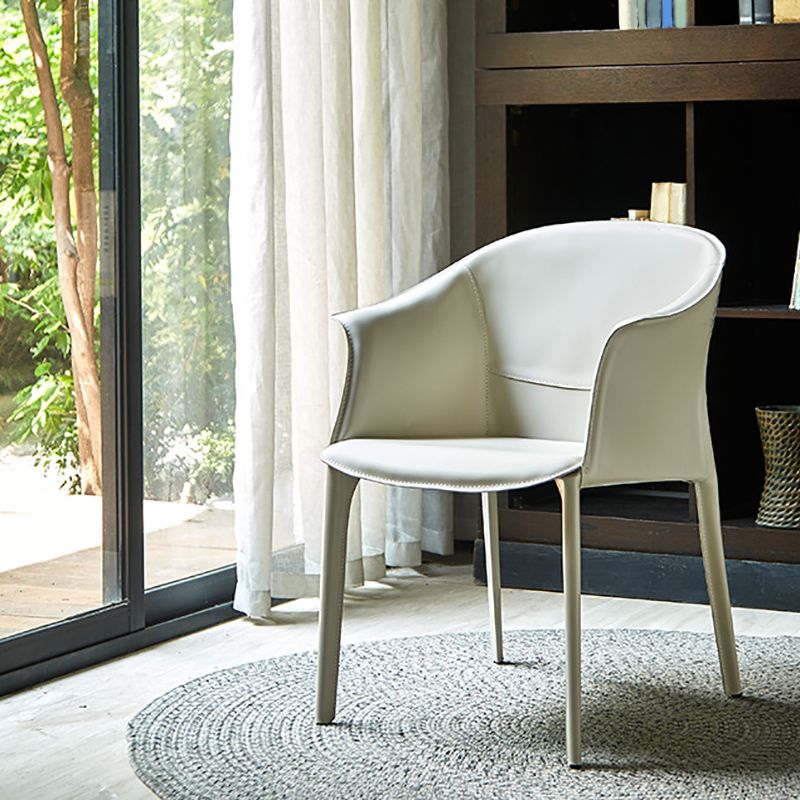 Modern Style Metal Dining Chairs Leather Arm Dining Room Chairs for Home Use