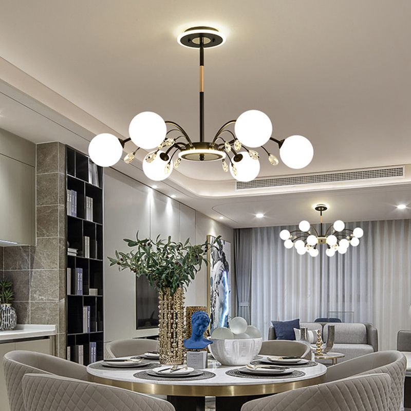 Globe Chandelier Light Fixture Designer Modern Simplicity Milk Glass Pendant Lighting for Restaurant