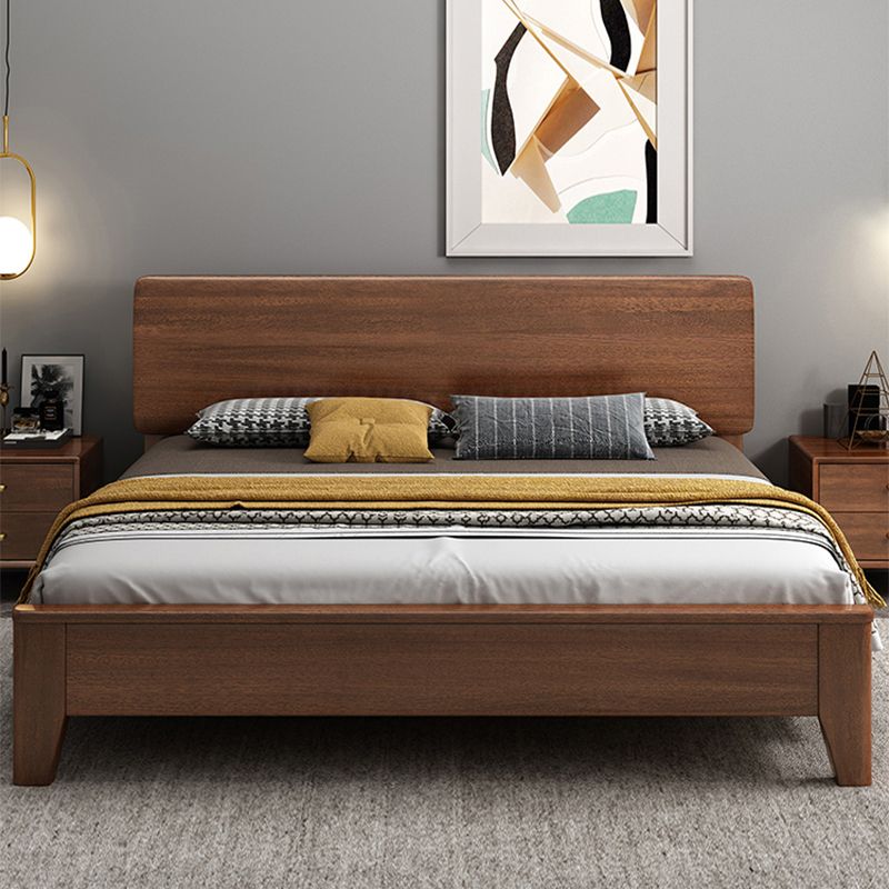 Scandinavian Wood Standard Bed Pine Wood Bed Frame for Bedroom