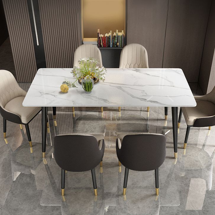 Modern Sintered Stone Dining Room Set Standard Height with Rectangle Top Dining Set