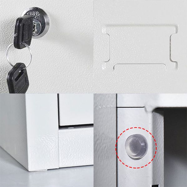 Contemporary Style Metal Wardrobe White Colour Soft Close Doors Wardrobe Closet