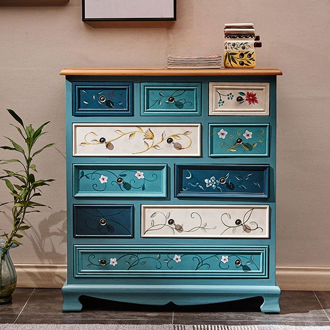 Solid Wood Nautical Storage Chest Bedroom Chest with Drawers