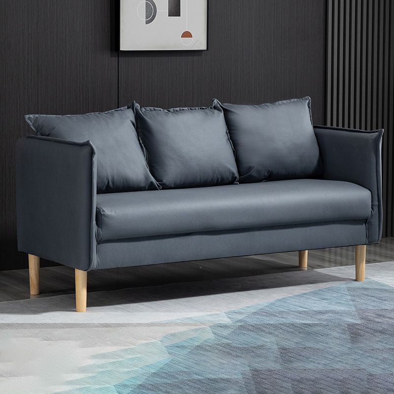 Square Arm  Sofa 25.59" D x 26.371" H Faux Leather Sofa for Living Room