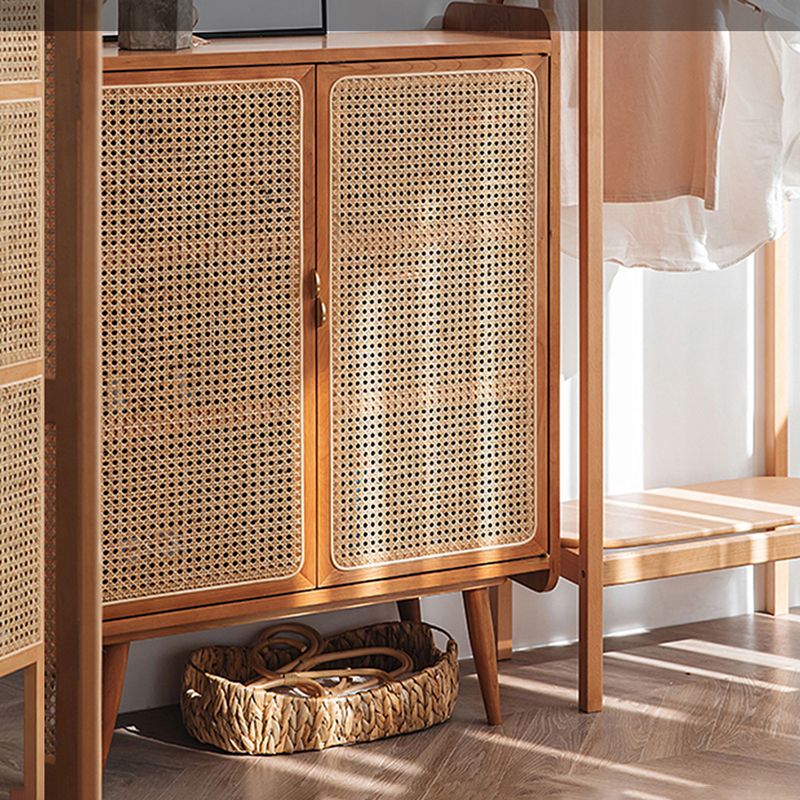 Mid-Century Rectangle Storage Cabinet Solid Wood Accent Cabinet