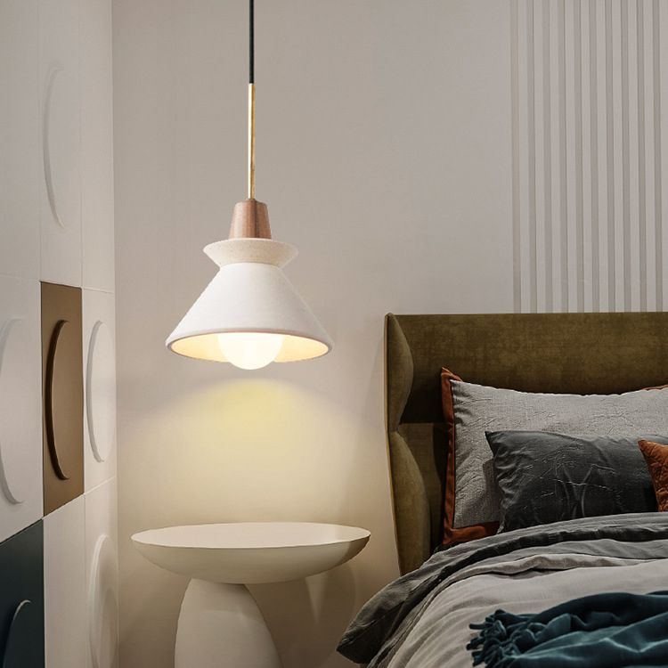 Nordic Simple Cement Single Head Chandelier Hardware Boom Wooden Lamp Holder for Bedroom Headboard