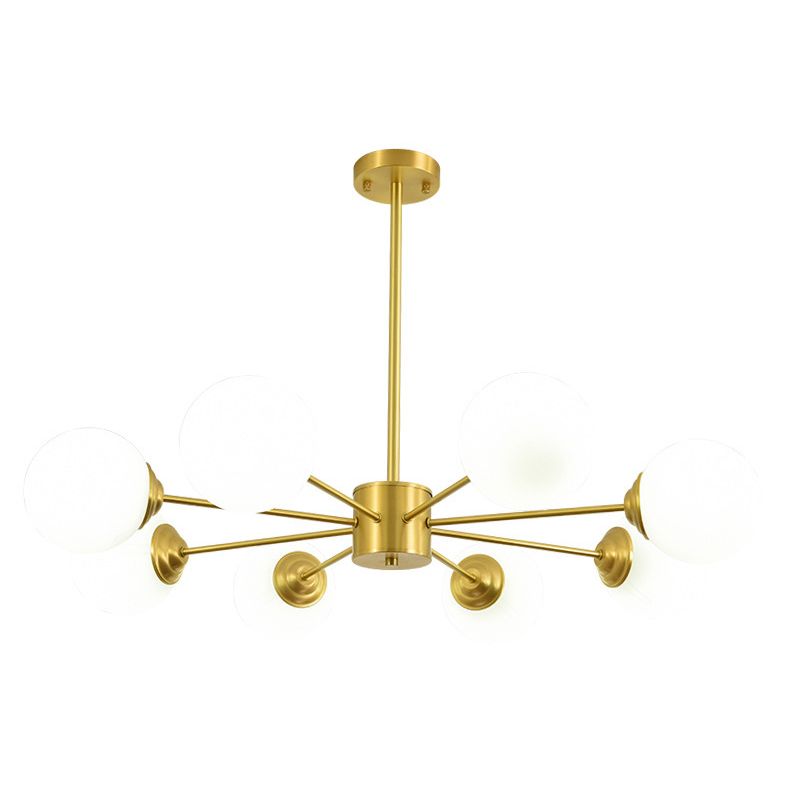 Globe Chandelier Light Fixture Designer Multi-Head Bronze Chandelier Lamp with Glass Shade