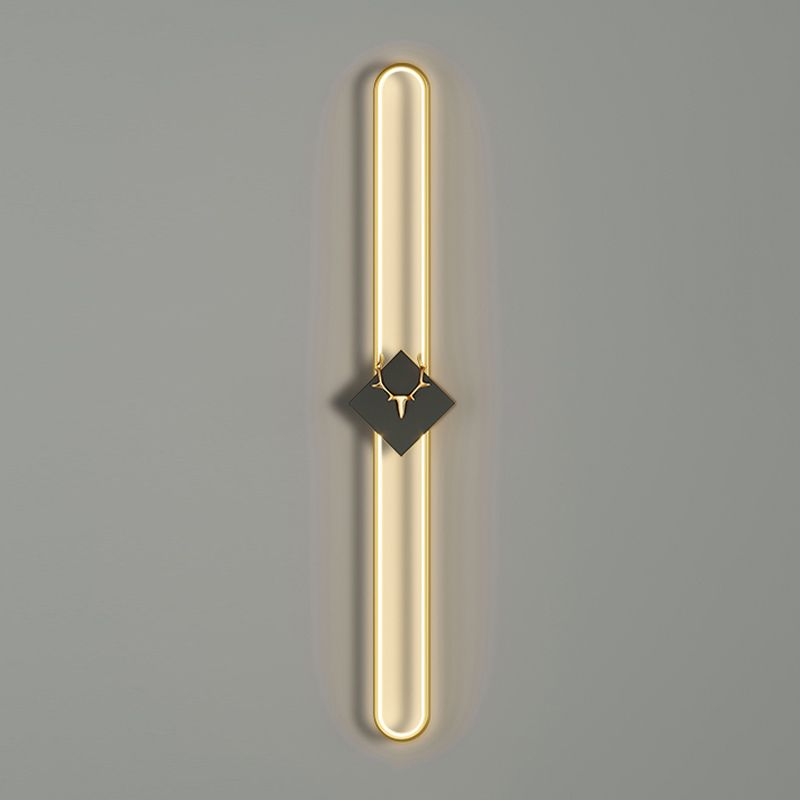 Aluminum Linear Wall Light Nordic Style LED Wall Sconce with Antlers for Living Room