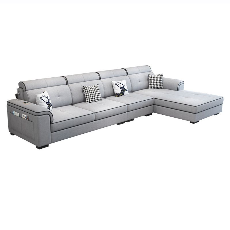 Scandinavian L-Shape Sectional with Pillow Top Arm for Living Room