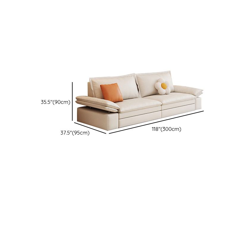 Contemporary Sleeper Sofa Faux Leather Sleeper Sofa in White