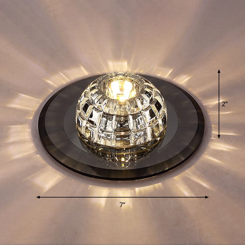 Crystal Round Flush Mount Lighting Minimalist LED Flush Mount Fixture for Corridor