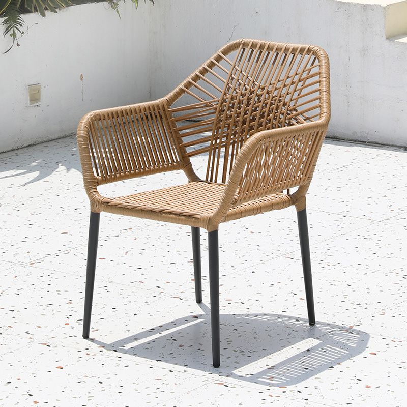 Tropical Rattan Patio Dining Chair Natural Outdoors Dining Chairs