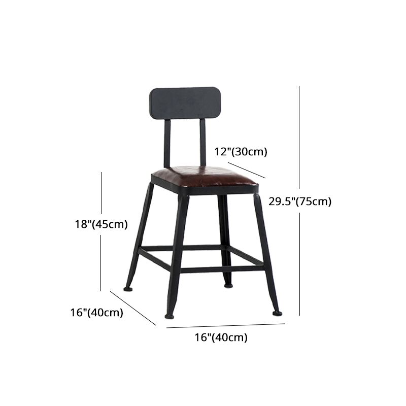 Iron Bar and Counter Stool Industrial Indoor Vintage Brown Counter Height Stools