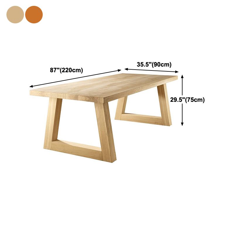Mesa de comedor de rectángulo industrial de madera maciza mesa de madera de pino con base de trineo
