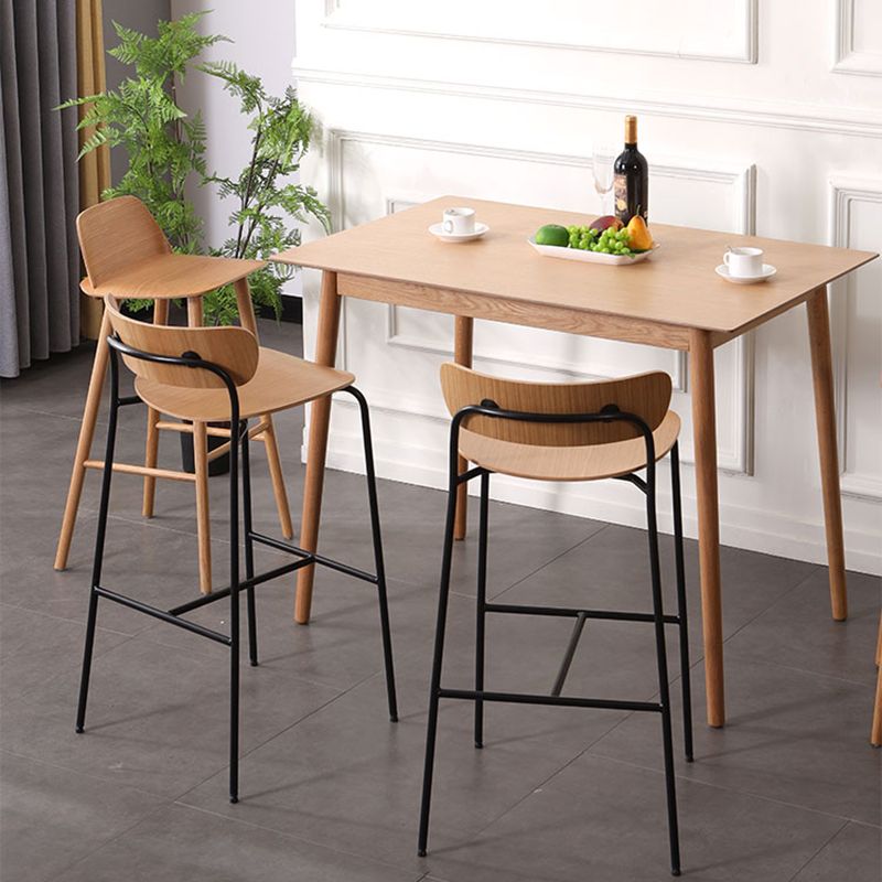 Industrieller, schlichter Barhocker aus Eisen, Restaurant-Hocker mit Holzsitz, 1 Stück