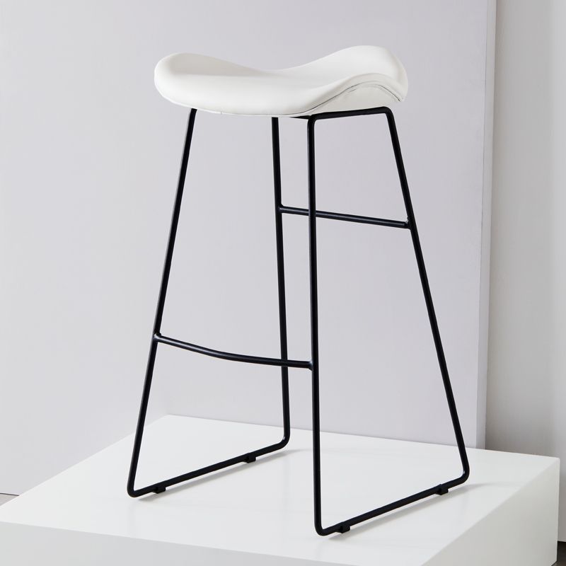 Tabouret de comptoir en cuir moderne, repose-pieds sans dossier, siège de selle, tabouret de Bar pour Bar