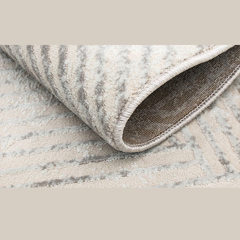 Modern Living Room Carpet Gray Polyester Indoor Rug Anti-Split Backing Rug