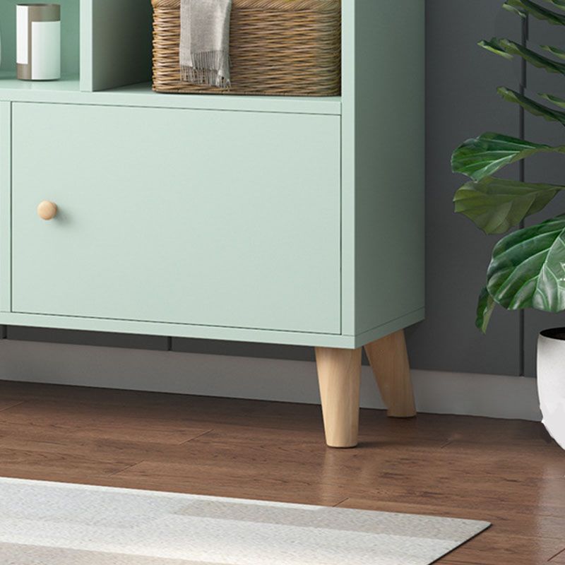 9.5" W Closed Storage Bookcase Wooden Bookshelf with Shelves and Doors