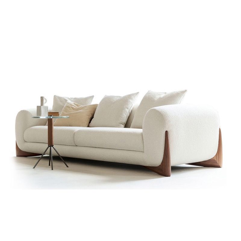 Modern Tuxedo Arm Standard Sofa Fabric Tight Back Sofa with Pillow