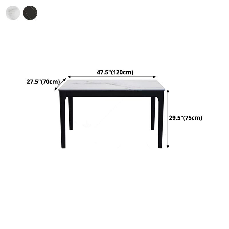 Midcentury Style Dining Room Collection Stone 4 Legs Dinette Table for Indoor