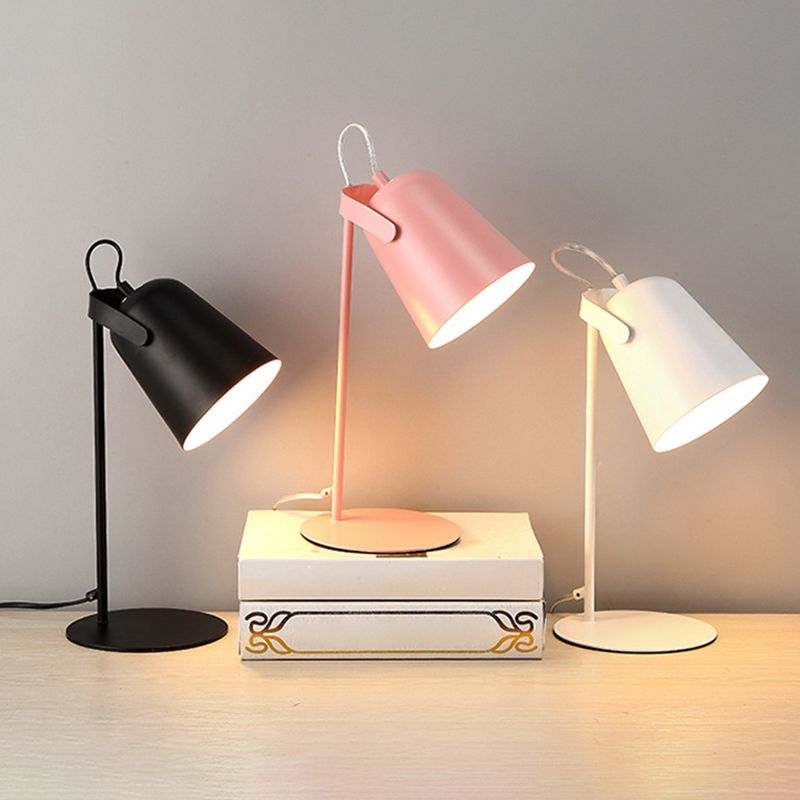 Bell Shade Nordic Style Mini Table Table Lampe 12,5 "Hauteur de lecture de lite de lecture avec base ronde en métal