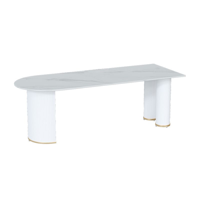 Metal Contemporary Free Form Table Sintered Stone Table with 3 Legs