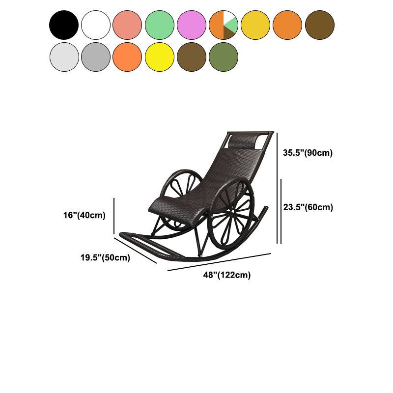 Wicker and Metal Rocking Chair Contemporary Reclining Rocker Chair Spindle