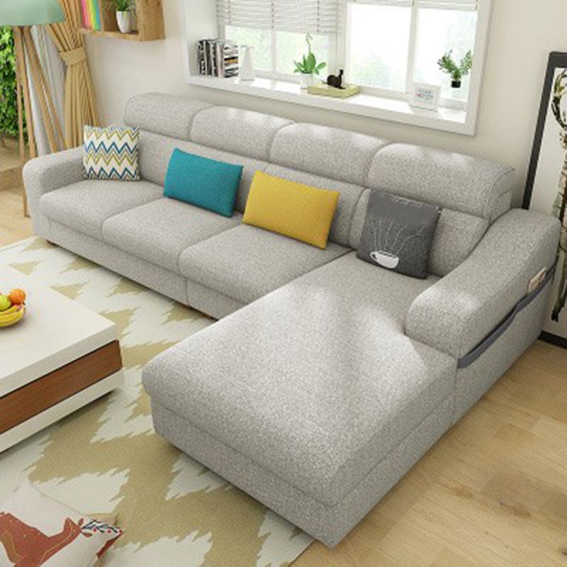 Sloped Arms Sofa Modular L-Shape Furniture Sectionals with Storage