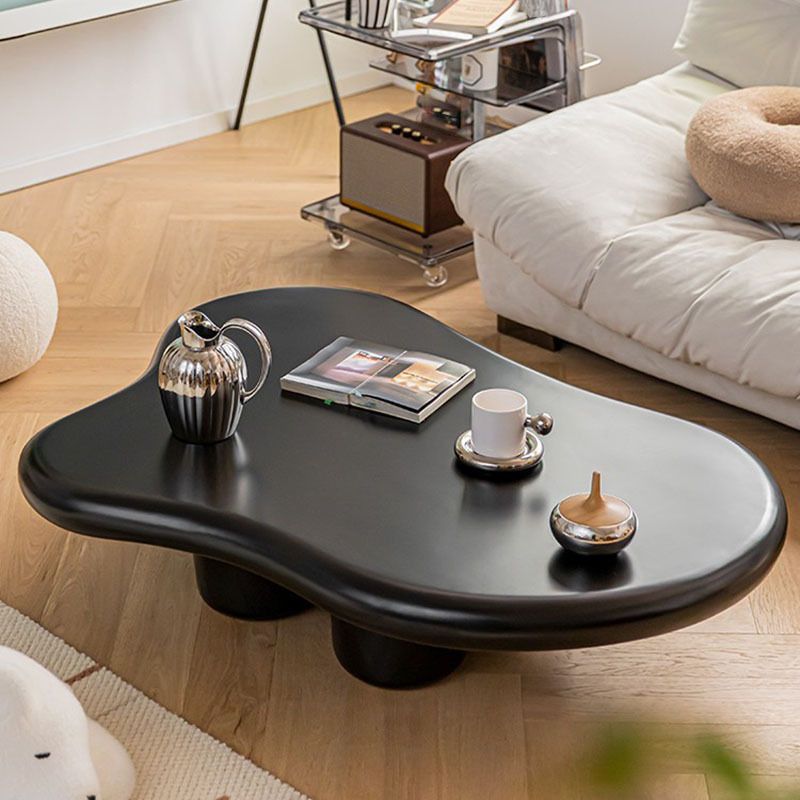 Scandinavian Free Form Coffee Table with 4 Wooden Legs 1 Piece