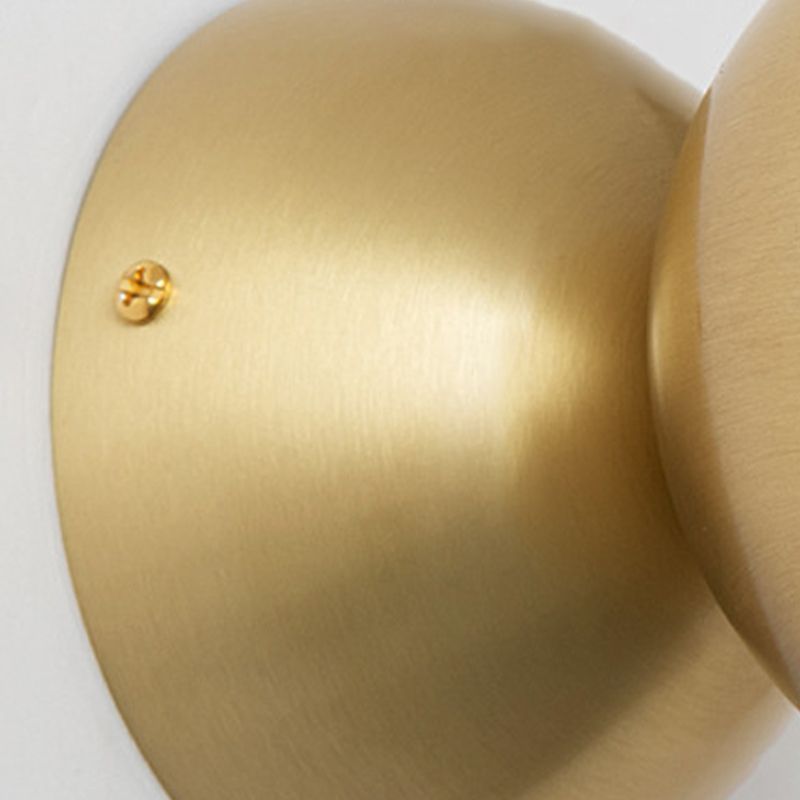 Nordic Style Brass Wall Light Geometric LED Wall Sconce in Gold for Bedroom