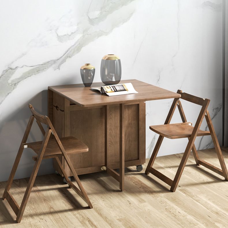 Modern Modern Eetting Table 51.18 "Rechthoek Rubberwood Drop-bladtafel (alleen tafel)