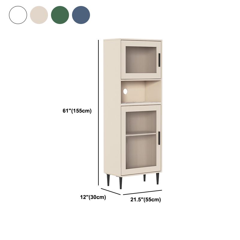 Modern Wooden Storage Cabinet with 2 Storage Shelf and Glass Paned