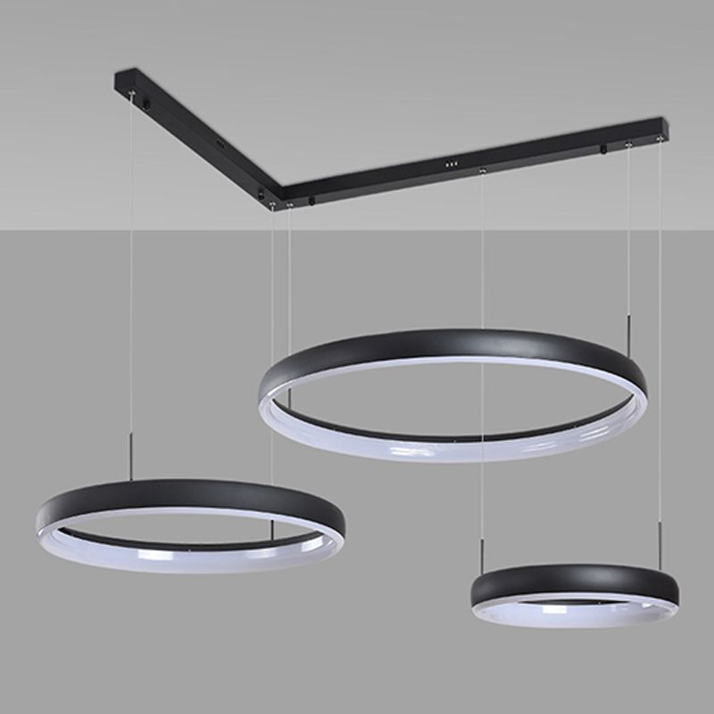 Circular Hanging Pendant Lights Modern Style Metal Chandelier Light Fixture