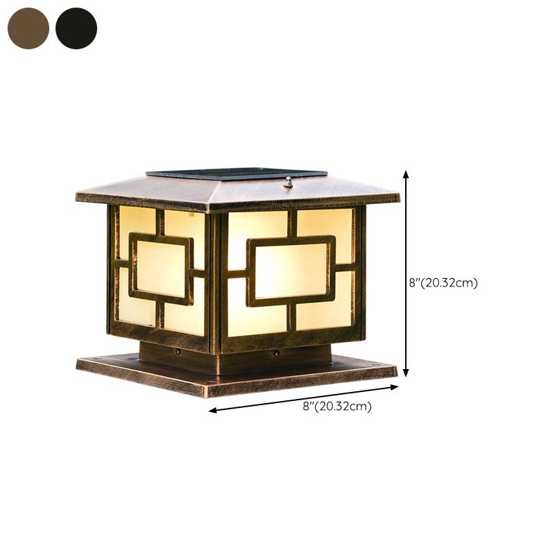Modern Simple Outdoor Light Square Shape Solar Energy Pillar Lamp for Outdoor
