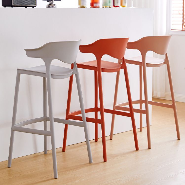 Plastic Contemporary Kitchen Dining Room Arm Stool Low Back Bar Stool