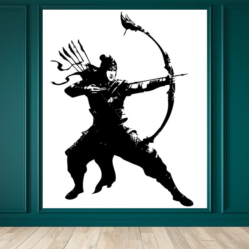 Valiant Chivalrous Expert Mural Decal Black Contemporary Wall Art for Living Room