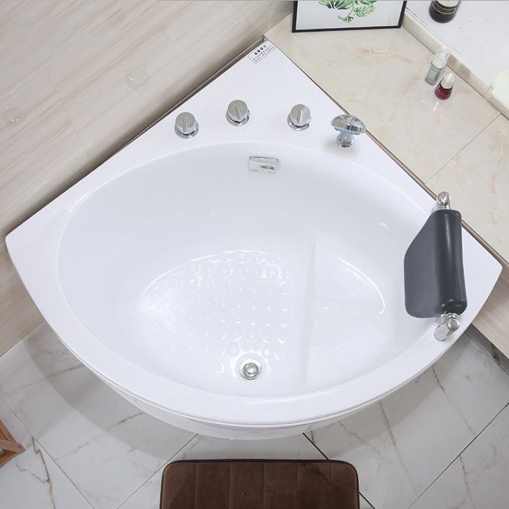 Back to Wall Corner Bathtub Modern Antique Finish Soaking Bath Tub