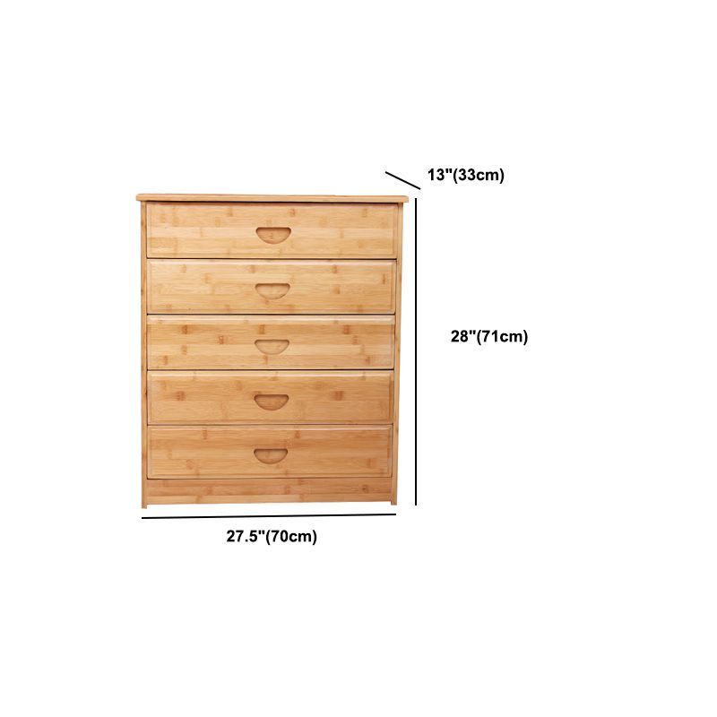 Contemporary Brown Accent Chest Rectangle Chest with Grooves Drawers
