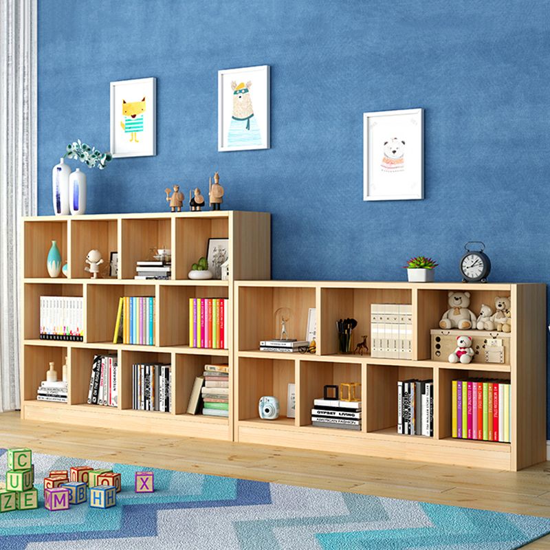 Contemporary Solid Wood Cubby Storage Bookcase Freestanding Bookcase